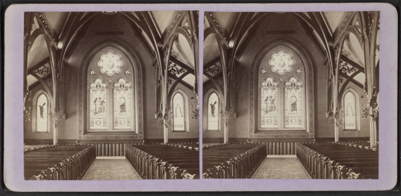 A 19th century photo of one of the church's stained glass windows.