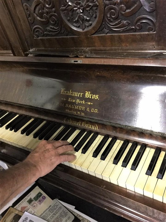 The piano that was once a part of the original Cockayne farmhouse. This was removed before the house near the present-day car wash in Glen Dale was torn down.