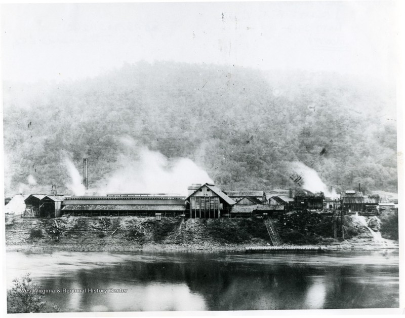 Dickinson Salt Works as Seen from the Opposite Bank of the Kanawha River, circa 1910