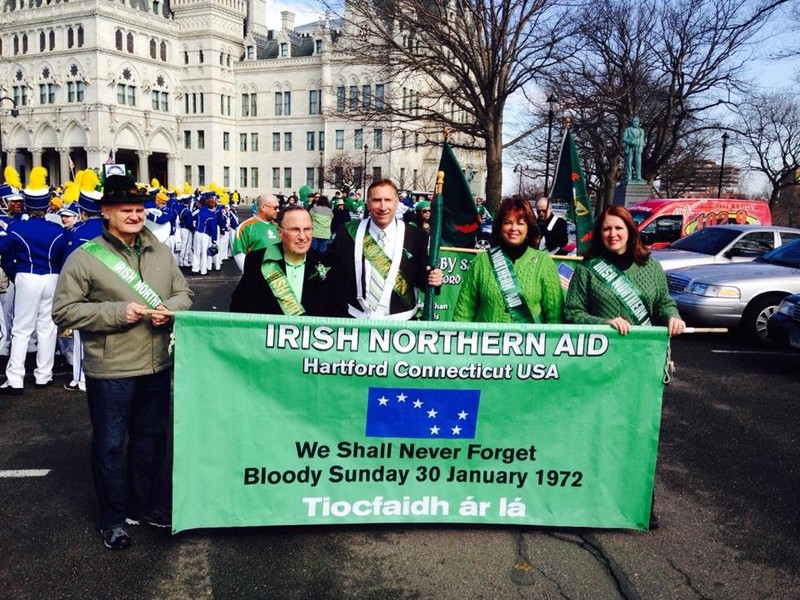 The Hartford chapter of NORAID, sponsors of the monument.