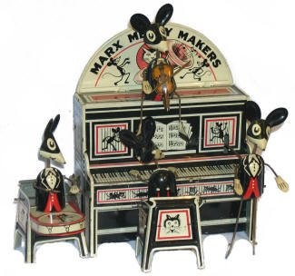 Merry Makers was a popular wind-up tin toy made by Marx