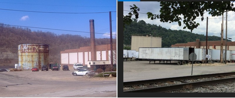 The factory as it sat empty (left) and the Warren Distribution Plant today (right).