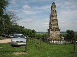  A picture of the monument and graves on Kellogg's Grove.