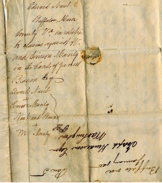 1846 letters mailed to a Washington, PA attorney from Naret regarding legal matters