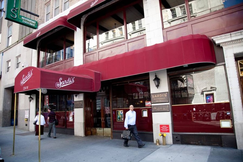 Right off of Broadway, this vintage sign denotes the location of Sardi's restaurant. 