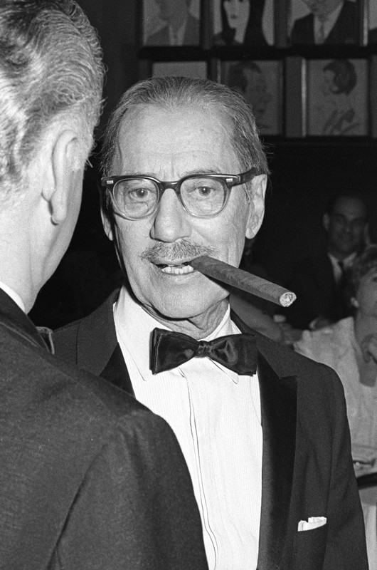 Groucho Marx dining at Sardi's, 1968 