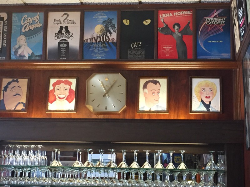 Sardi's "Little Bar" on the main level features the caricatures of one of New York's most beloved shows, "The Honeymooners." From left to right: Jackie Gleason, Audrey Meadows, Art Carney, and Joyce Randolph