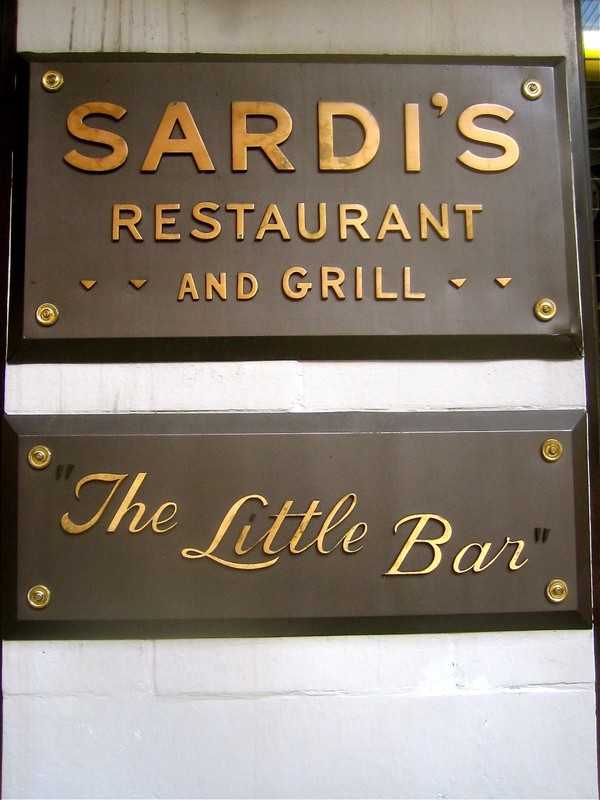 The Sardi's sign advertising the downstairs "Little Bar" 