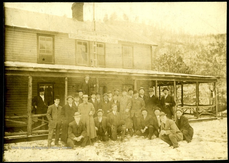 Members of the Morgantown Fishing and Hunting Club, one of many organizations to which Grant belonged. Grant appears in the far back right.