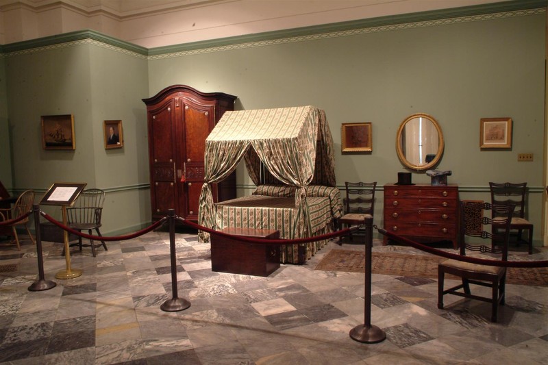Bedroom furnishings from Girard's house, installed at Founder's Hall museum