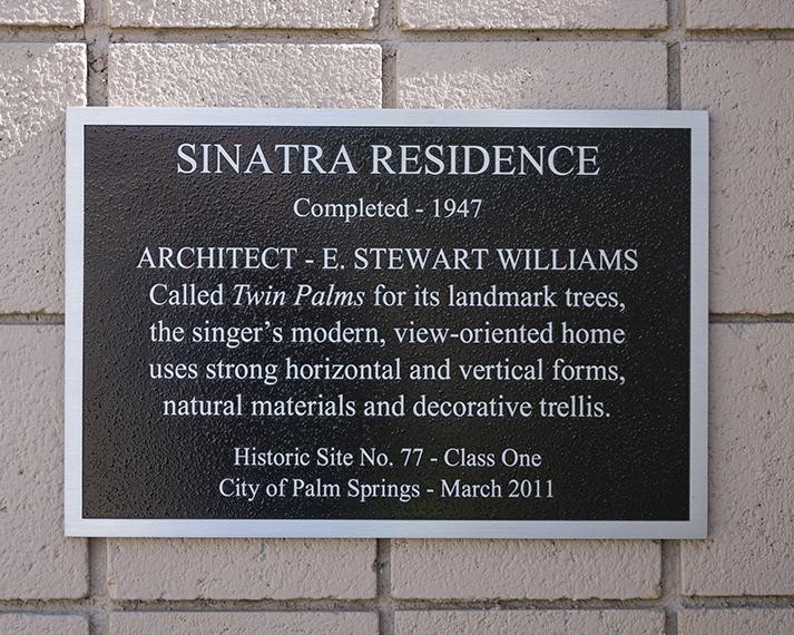 The Historic Marker in Front of Twin Palms