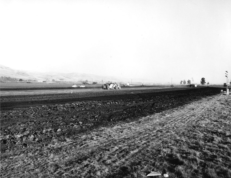 The 411-acre site of GM's Fremont Assembly being cleared and graded in 1961. 
