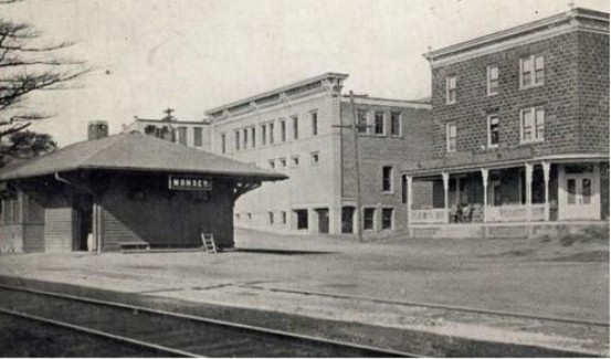 Monsey Depot From the East - Sherwood's Building is on the Left