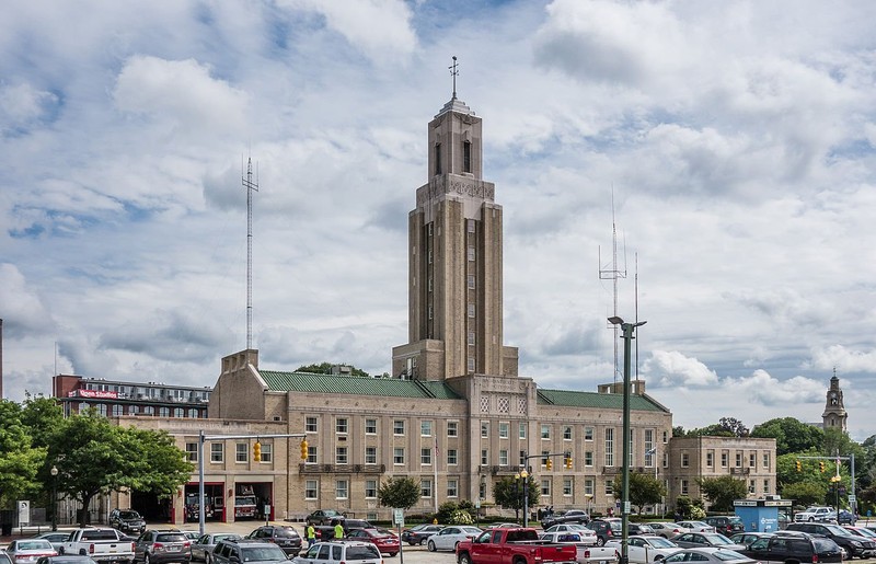 Pawtucket City Hall was built in 1935 and is listed on the National Register of Historic Places 