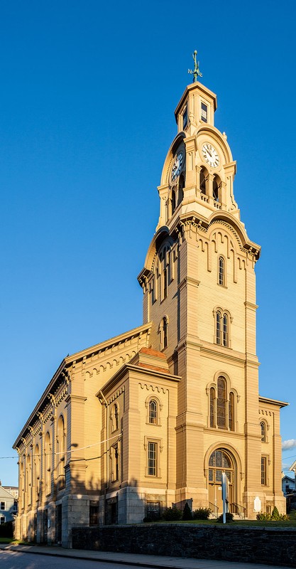 The former Pawtucket Congregational Church was built in 1868 and is now Temple of Restoration Pentecostal Church, which was founded in 2012.