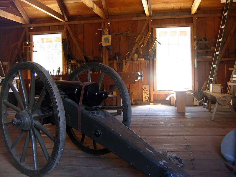 Inside Quartermaster building