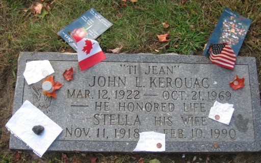 Kerouac's original grave stone, inscribed with his birth name, John