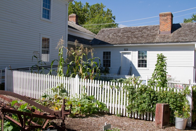 Netzley/Yender House and Garden with Yender hay rake (bottom left)