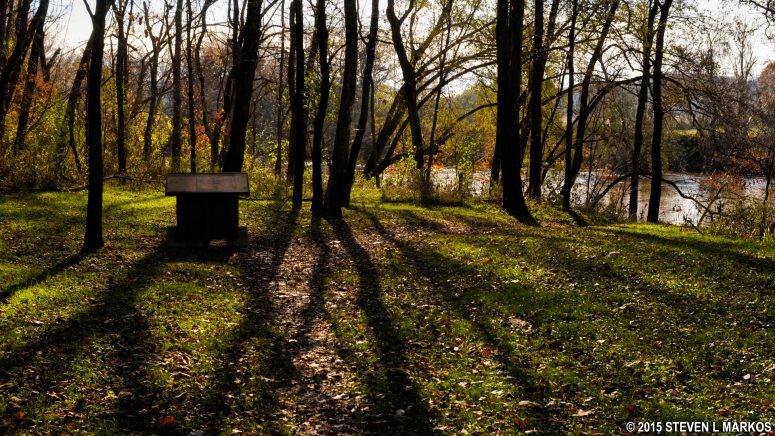 The trail leads down to Duck River, where the ferry might have been (no actual location is given). Photo courtesy Steven L. Markos.