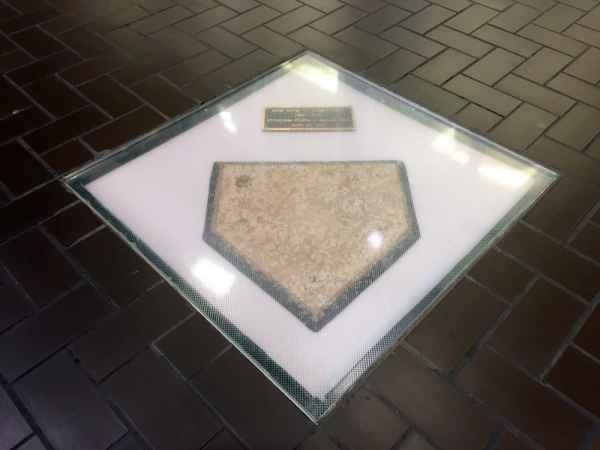 Home plate of Forbes Field which can be found in Posver Hall. Posvar Hall is on the University of Pittsburgh campus. This is said to be where home plate laid in Forbes Field