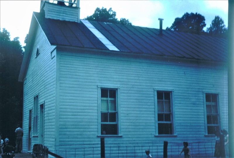 Walnut Fork Church as it appeared in the 50's/60's. Note the original entrance. This was modified soon after this photo was taken.