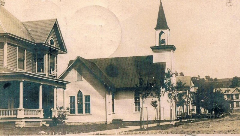 Middlebourne Methodist Episcopal Church before the 1911 remodeling and "addition". 