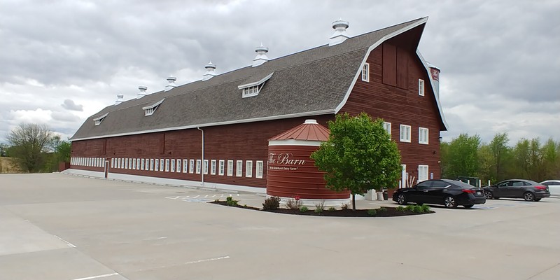 A modern view of the barn. Photo taken May 6, 2020.