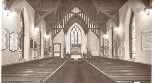 The interior of St. James' as it appeared in the 1960s