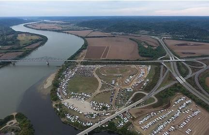 An aerial shot of the raceway
