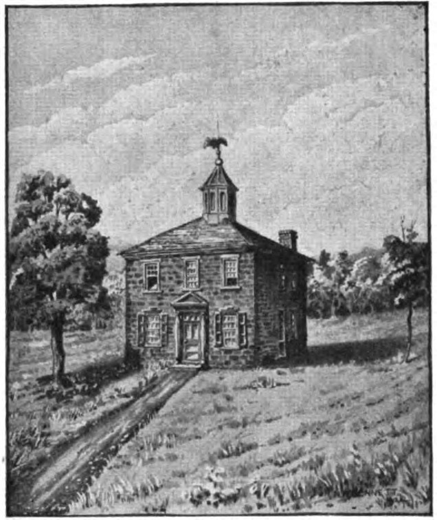 An illustration of the original statehouse, which was torn down in 1852 to make way for the present courthouse.