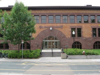 The facade of Nicholson Hall, facing Pillsbury Dr