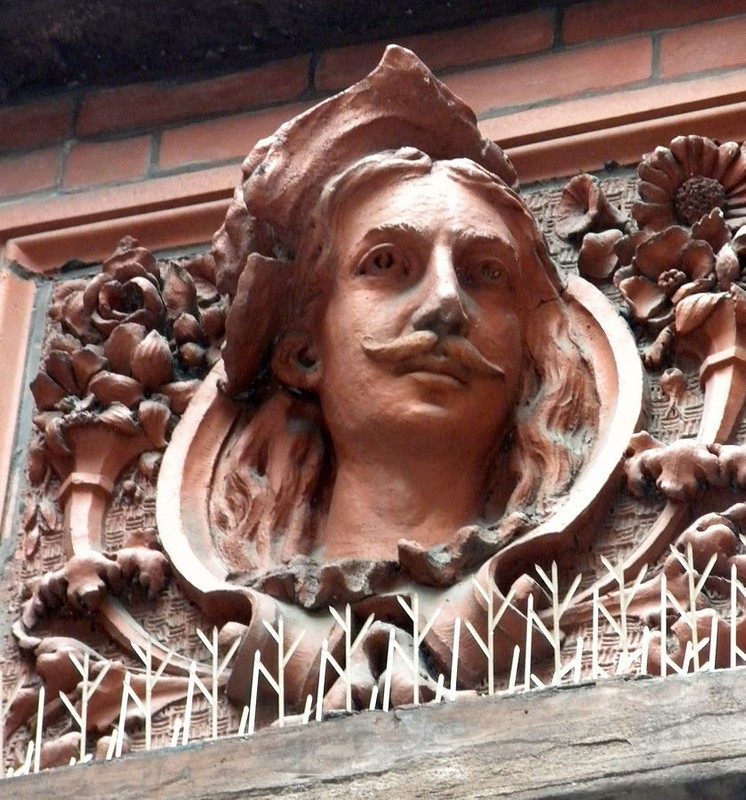 Decorative panel on the building