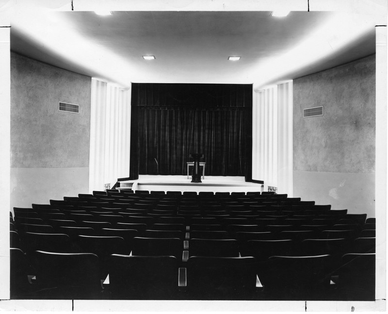 Picture of theater while empty, ca. 1956. EKU Photograph Collection.