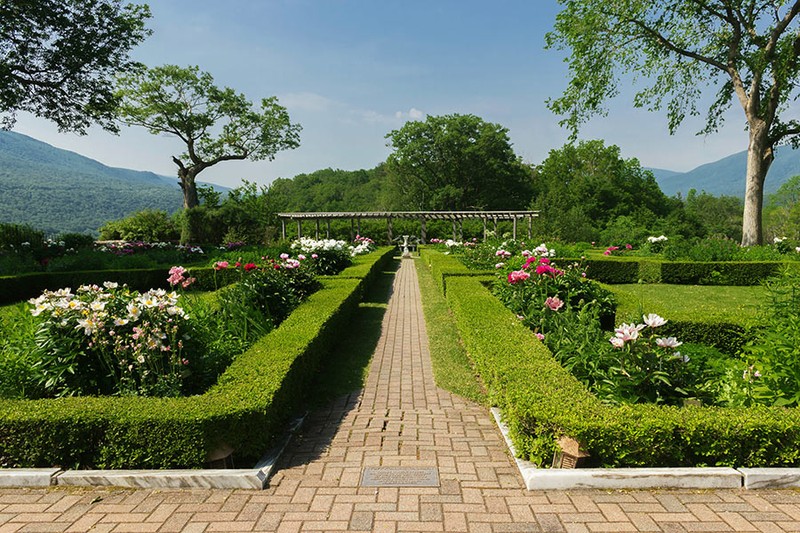 A view of Hildene's formal gardens. 