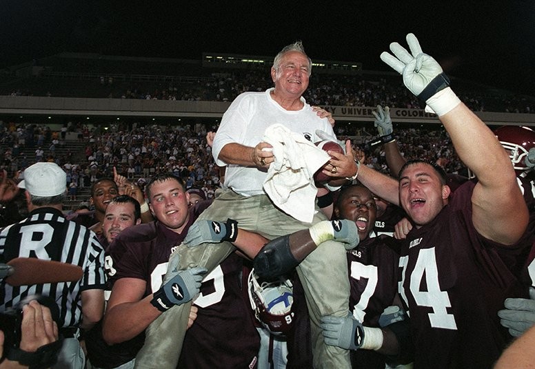 Coach Roy Kidd's 300th win, September 2001. EKU Photo Collection