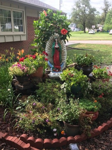 Beautiful garden outside the church