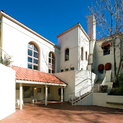 The Pine Street School Building, now a commercial shopping complex