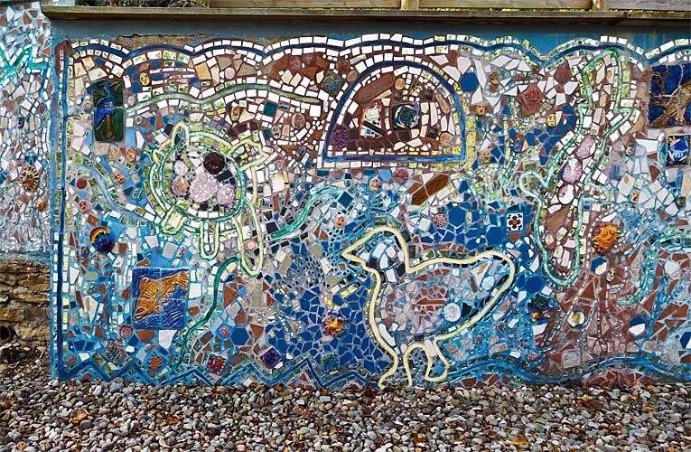 Isaiah Zagar's "The Spirit Wall" at Dorsey's Knob below Sky Rock, the NAtive American name for the rock that provides a beautiful view of Morgantown.