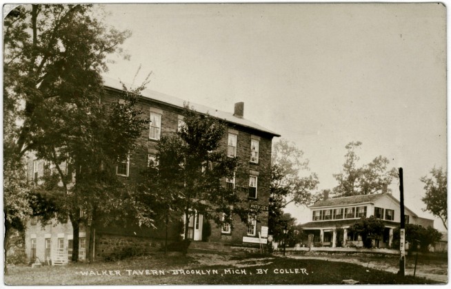 Postcard printed on AZO paper of both taverns, c. 1918-1930 Credit: Marty Hogan, Flickr