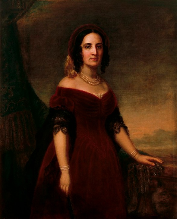 First Lady Sarah Childress Polk (1803-1891) was the sister of John Childress, and occasionally visited his home. Image obtained from Wikipedia. 