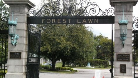 Entrance to Forest Lawn Cemetery