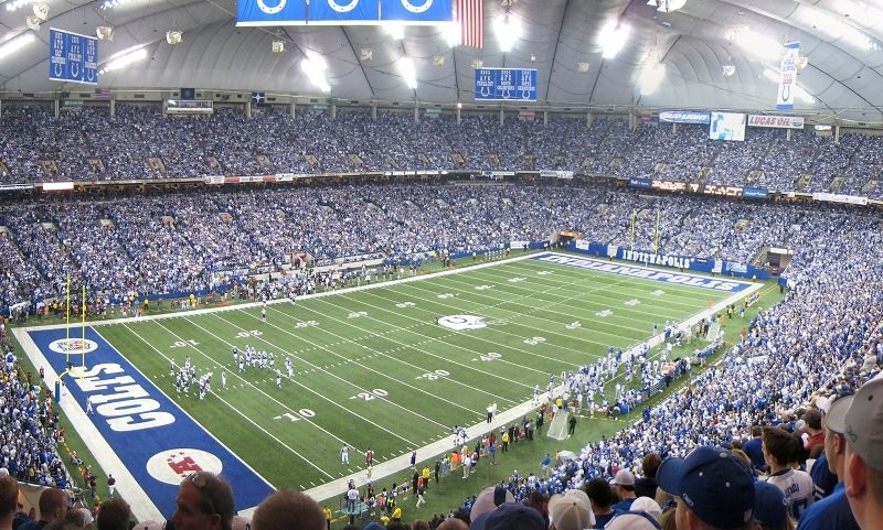 Interior of the RCA Dome prior to kickoff of an Indianapolis Colts game.