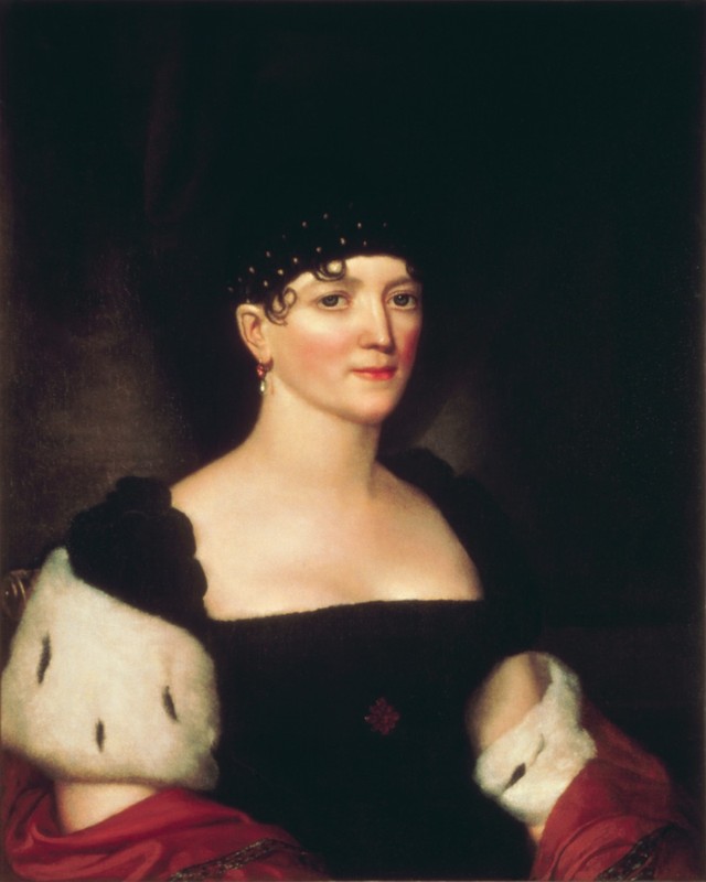 1816 or 1820 portrait of Elizabeth Kortright Monroe by Eben F. Comens after John Vanderlyn