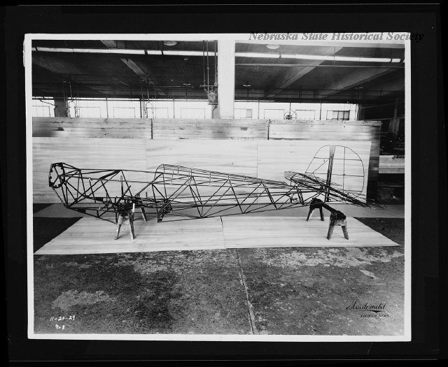 Fuselage frame of an airplane at Arrow Aircraft, c.1929