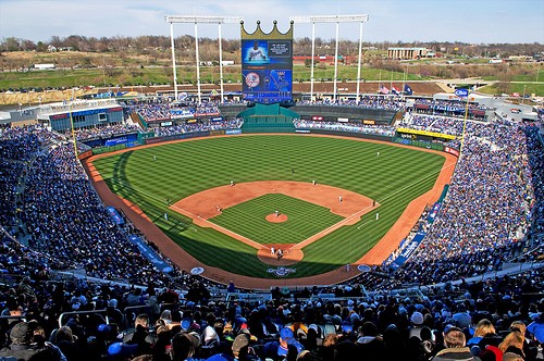 A view of Kauffman Stadium from the fans perspective