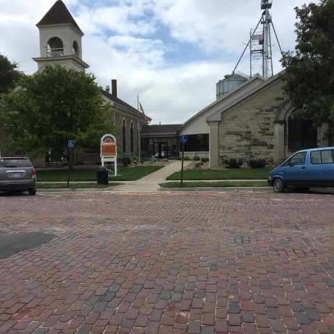 The Seneca Free Library
Original Universalist Church on left
Seneca, KS