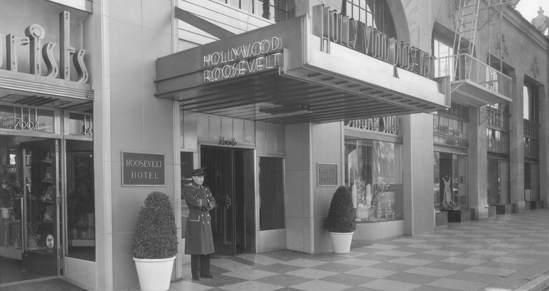 The Entrance to the Hollywood Roosevelt Hotel, 1920s 