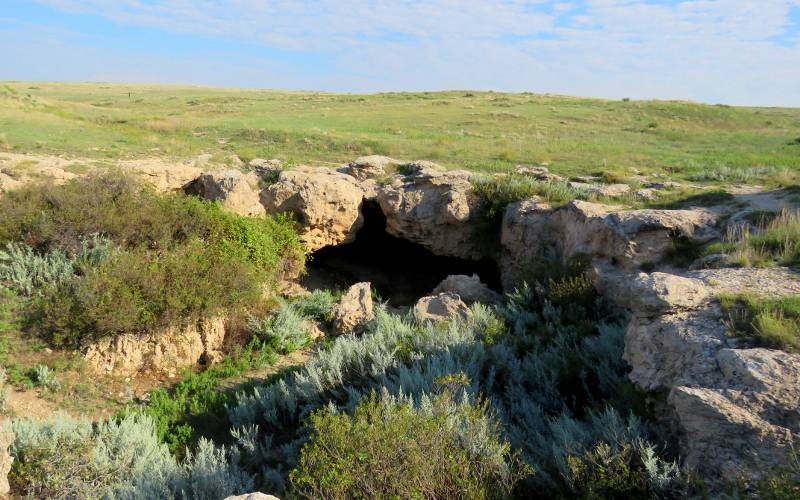 Cave where women, children, and elderly Cheyenne were hidden during battle.