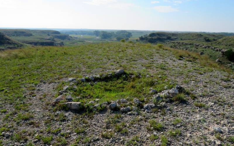 One of 5 rifle pits dug by Cheyenne women and children in anticipation of the battle.  All are still visible.