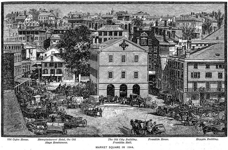 Providence's Market House & Square, 1844. 